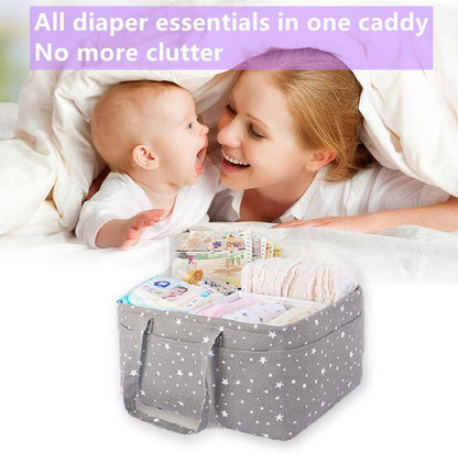 Baby Diaper Caddy Organizer Storage Basket for Girl Boy Shower Gifts Portable Large Nursery Holder Tote for Changing Table or Car Newborn Essentials Baby Registry Must Haves Item