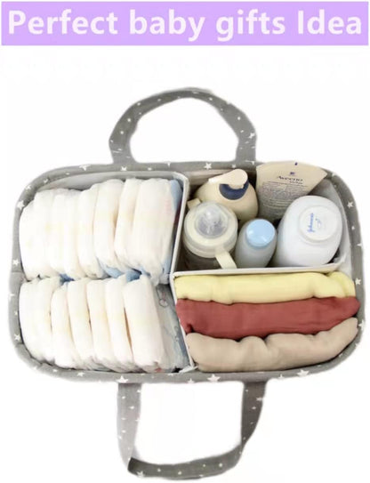 Baby Diaper Caddy Organizer Storage Basket for Girl Boy Shower Gifts Portable Large Nursery Holder Tote for Changing Table or Car Newborn Essentials Baby Registry Must Haves Item